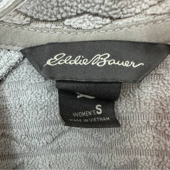 Eddie Bauer Quarter Zip Patterned Pullover Sweater Womans Size S Gray - Picture 5 of 12